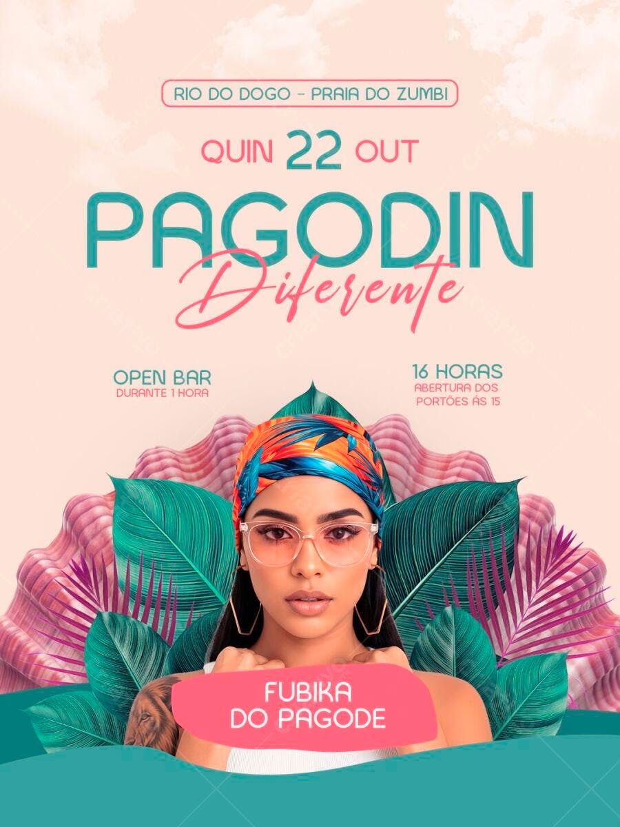 Flyer Pagodin Diferente Festa Balada PSD Editável