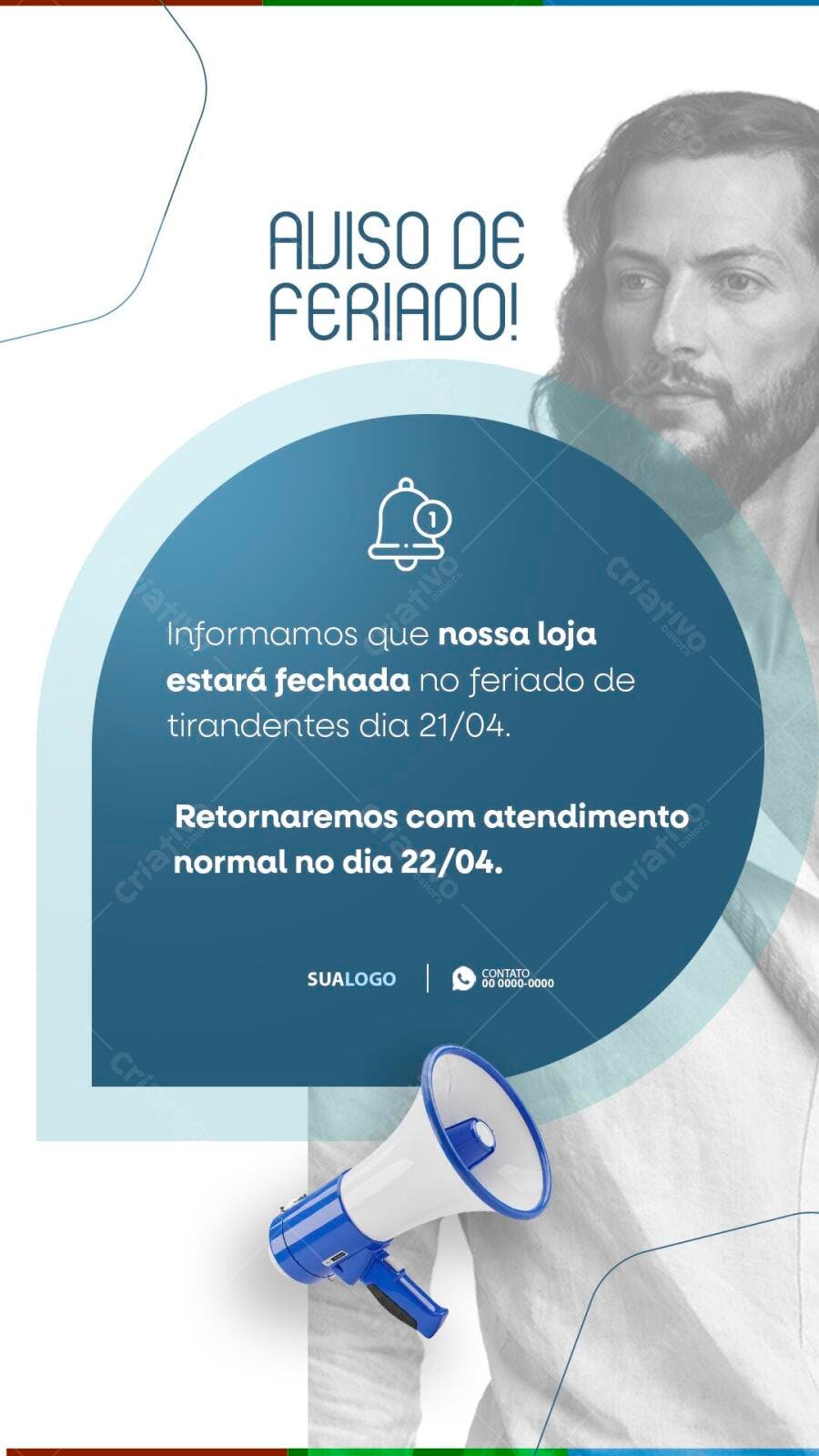 Story Instagram Aviso Feriado Tiradentes Loja PSD Editável