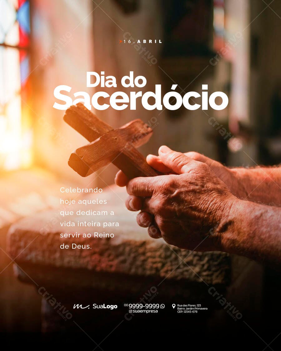 Post Dia do Sacerdócio Igreja Católica PSD Editável