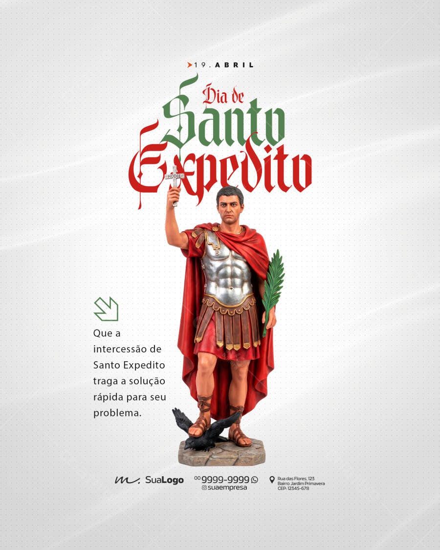Post Instagram Dia de Santo Expedito Religioso PSD Editável