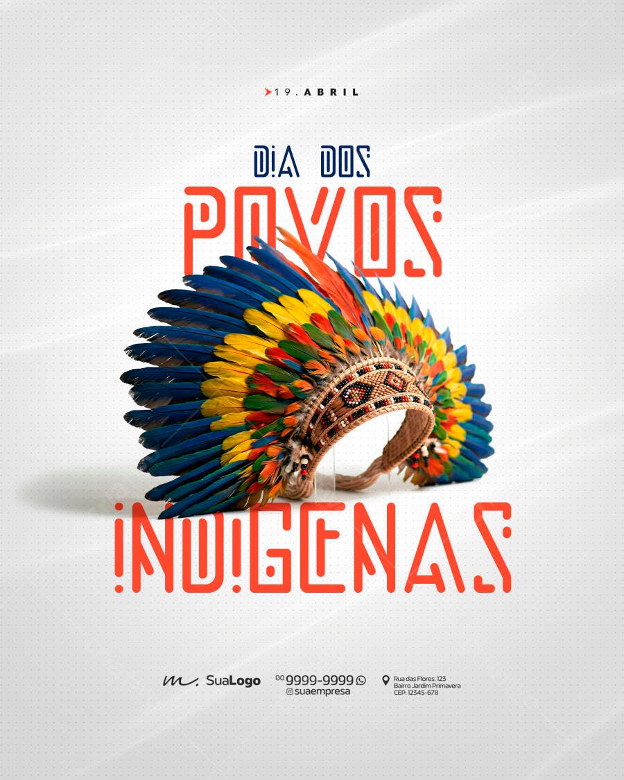 Post Instagram Dia dos Povos Indígenas 19 Abril PSD Editável