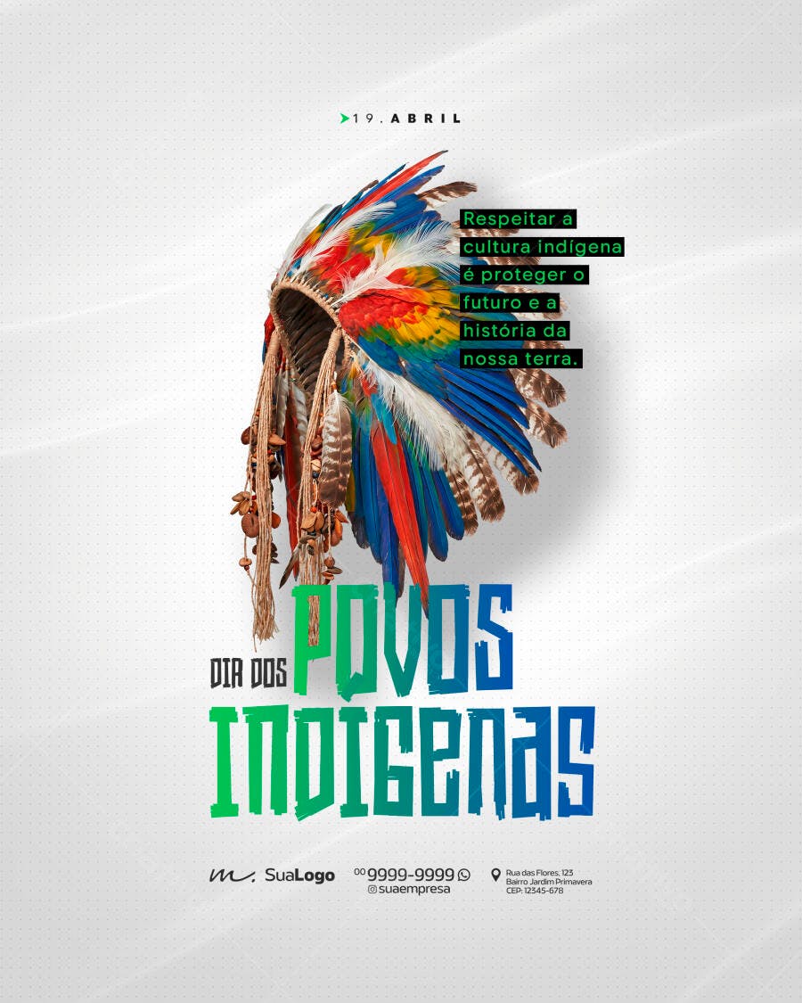 Post Instagram Dia dos Povos Indígenas PSD Editável