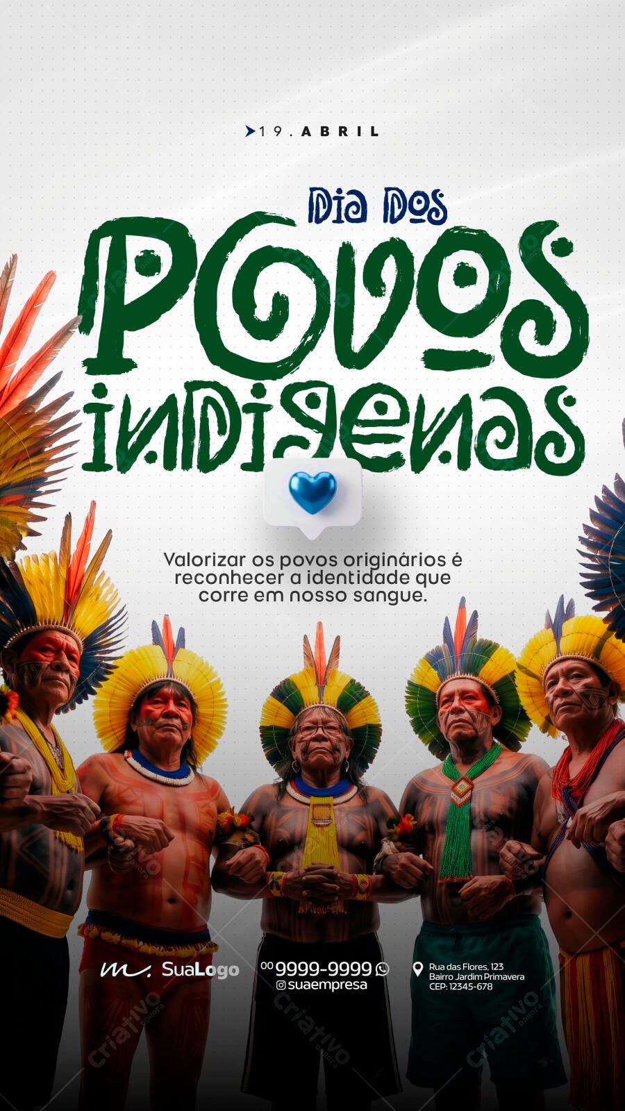 Story Dia dos Povos Indígenas 19 Abril PSD Editável