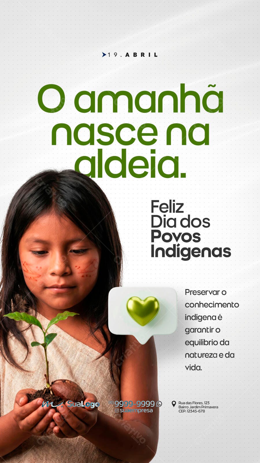 Story Dia dos Povos Indígenas 19 Abril PSD Editável