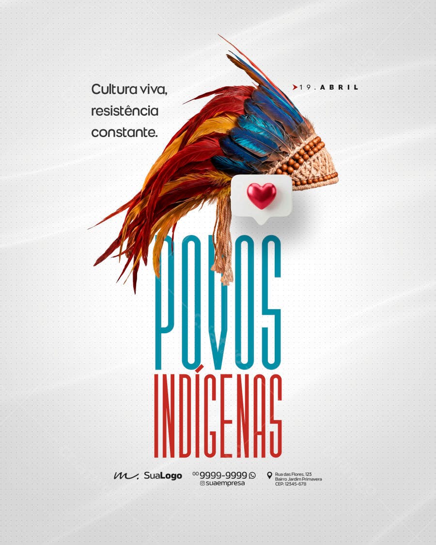 Post Instagram Dia dos Povos Indígenas PSD Editável