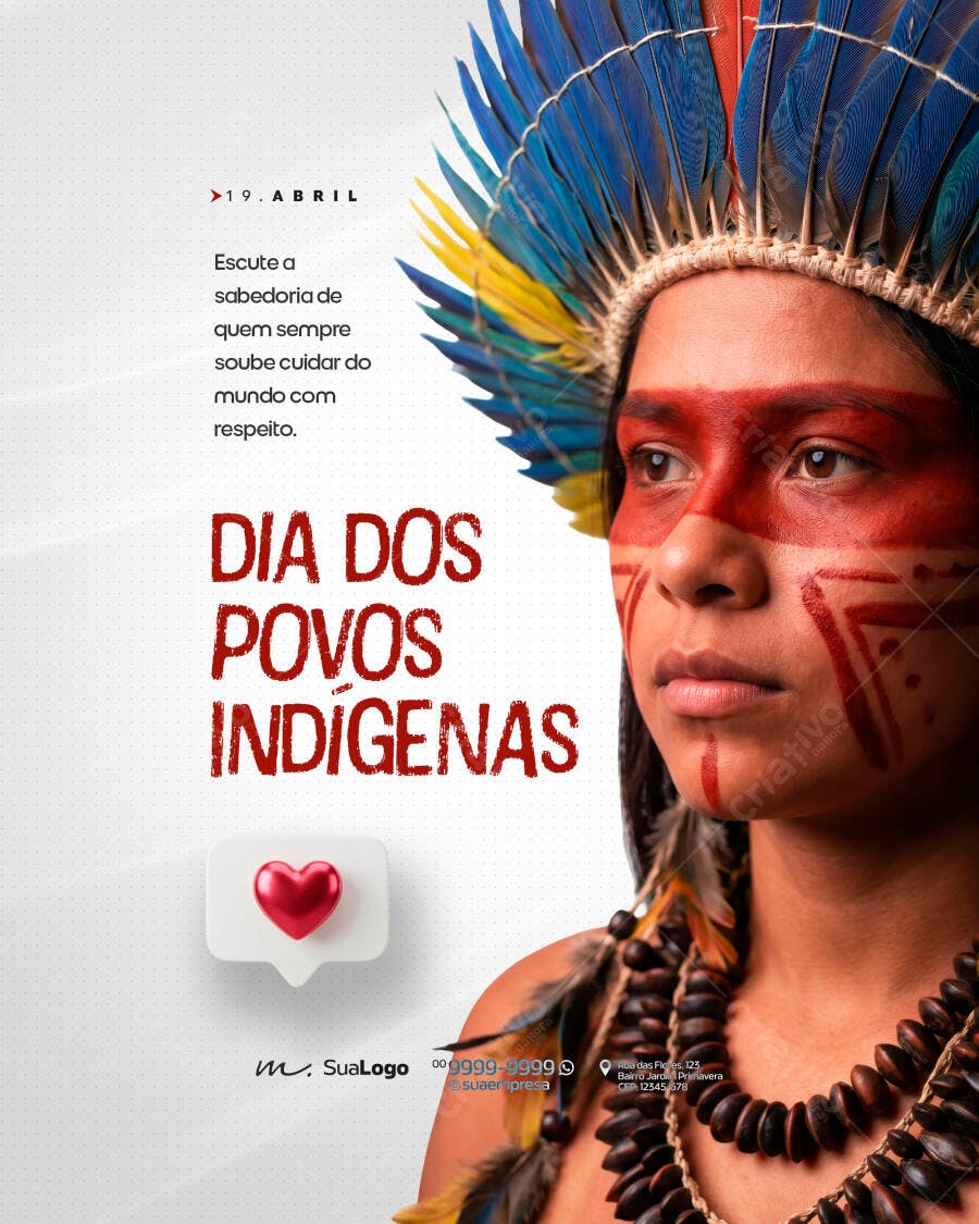 Post Instagram Dia dos Povos Indígenas PSD Editável