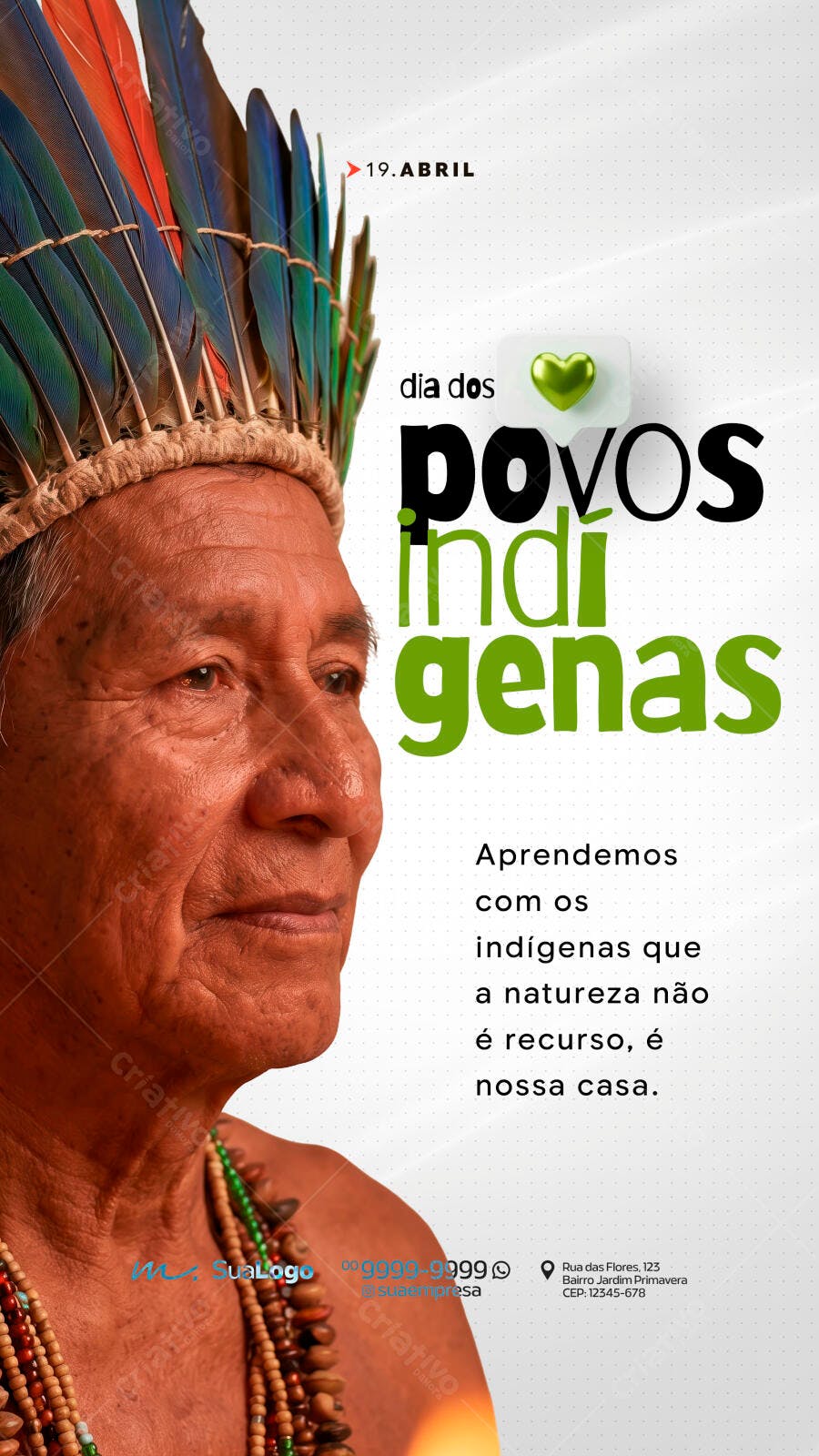 Story Dia dos Povos Indígenas 19 Abril PSD Editável
