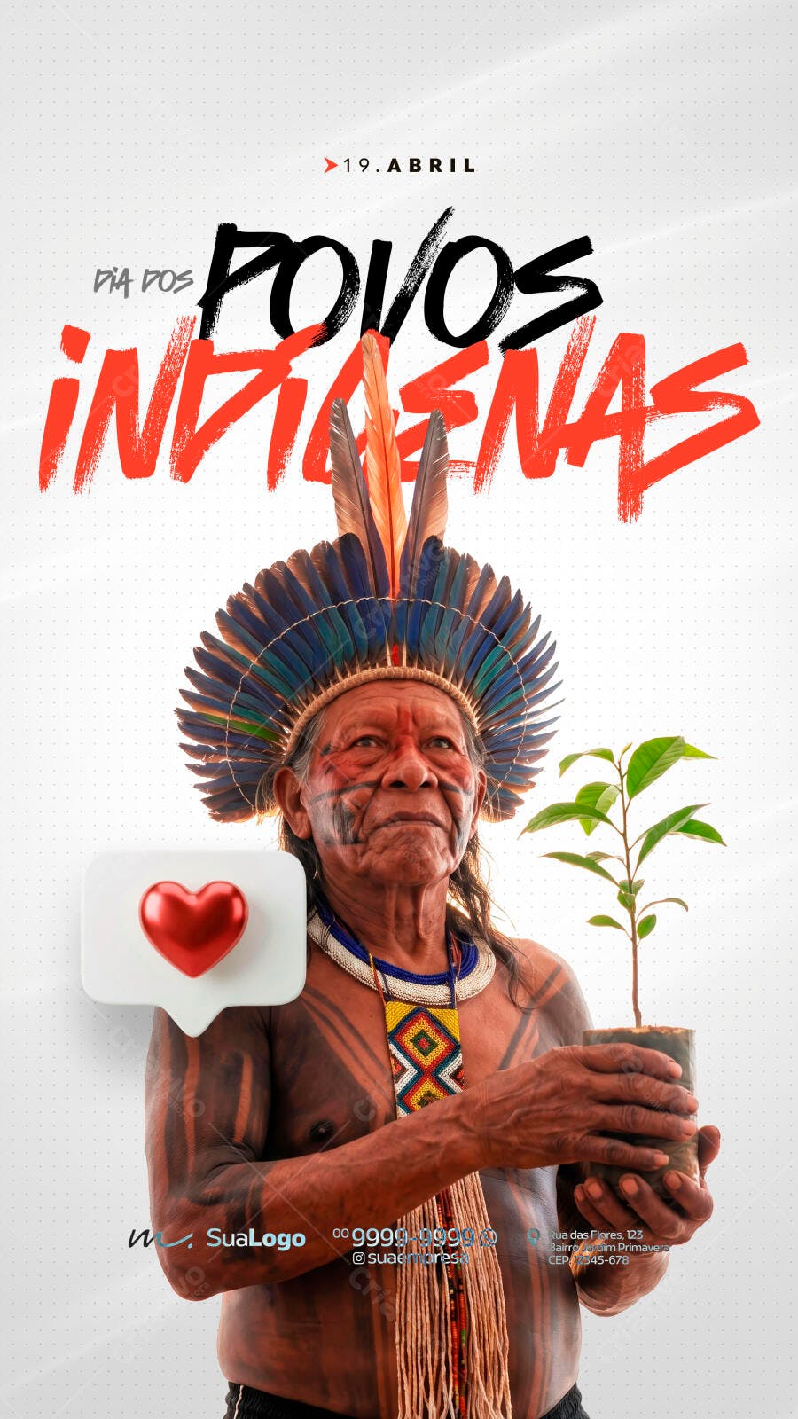 Post Instagram Dia dos Povos Indígenas PSD Editável