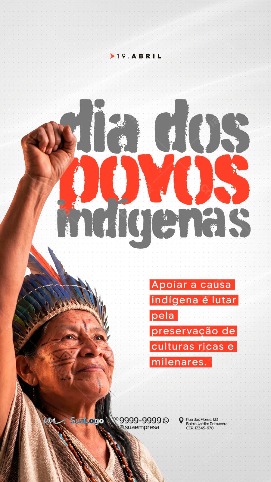Story Instagram Dia dos Povos Indígenas 19 Abril PSD Editável