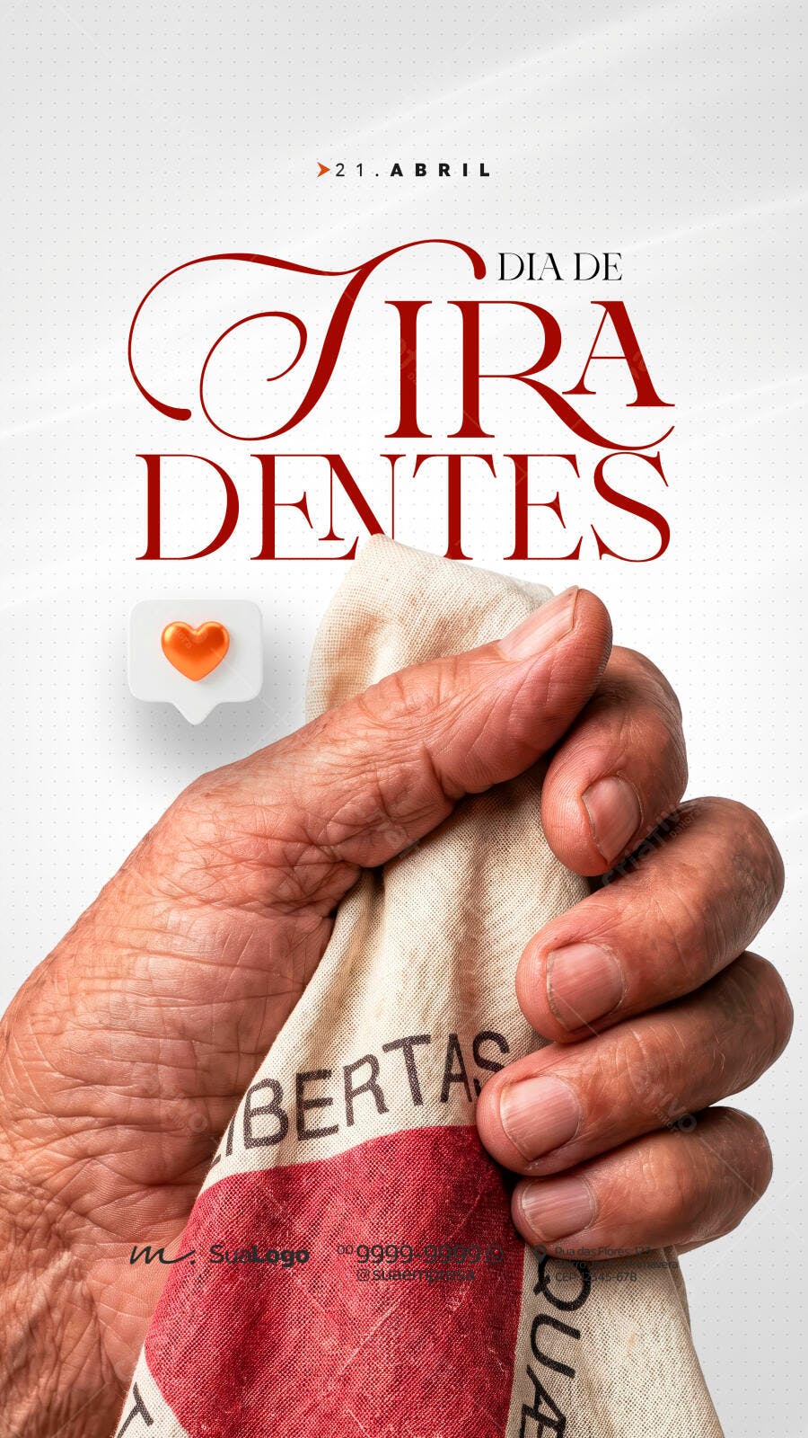 Post Instagram Dia de Tiradentes 21 de Abril PSD Editável