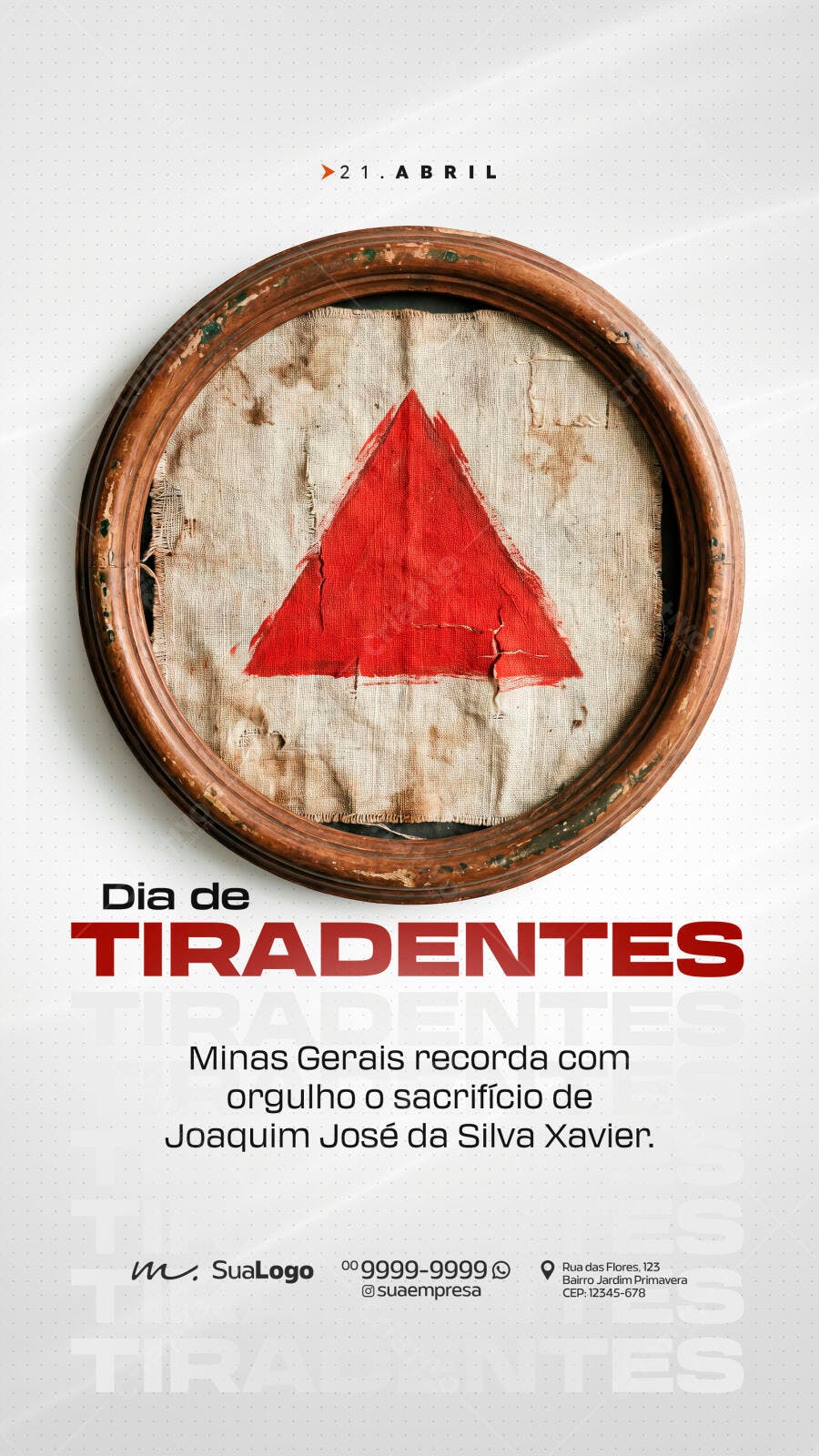 Story Instagram Dia de Tiradentes Histórico PSD Editável
