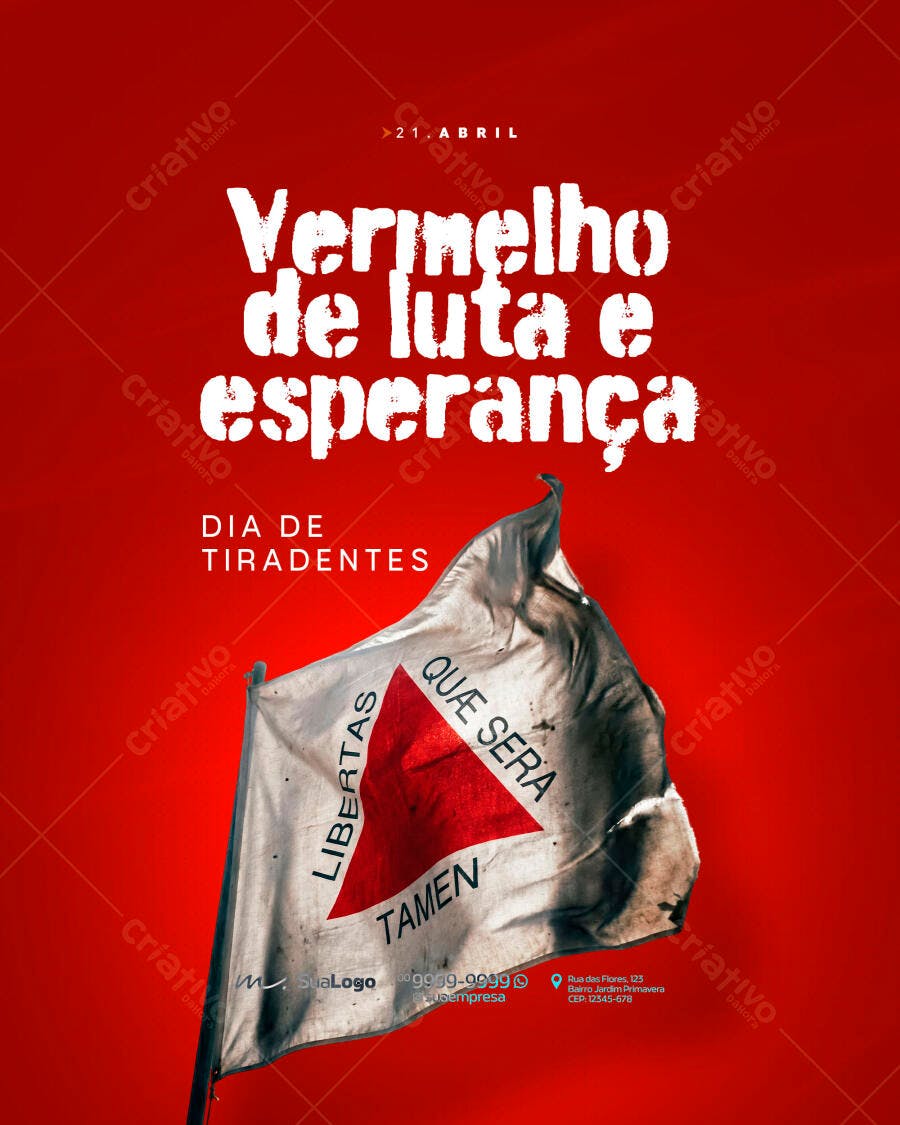 Post Social Media Dia de Tiradentes 21 Abril PSD Editável