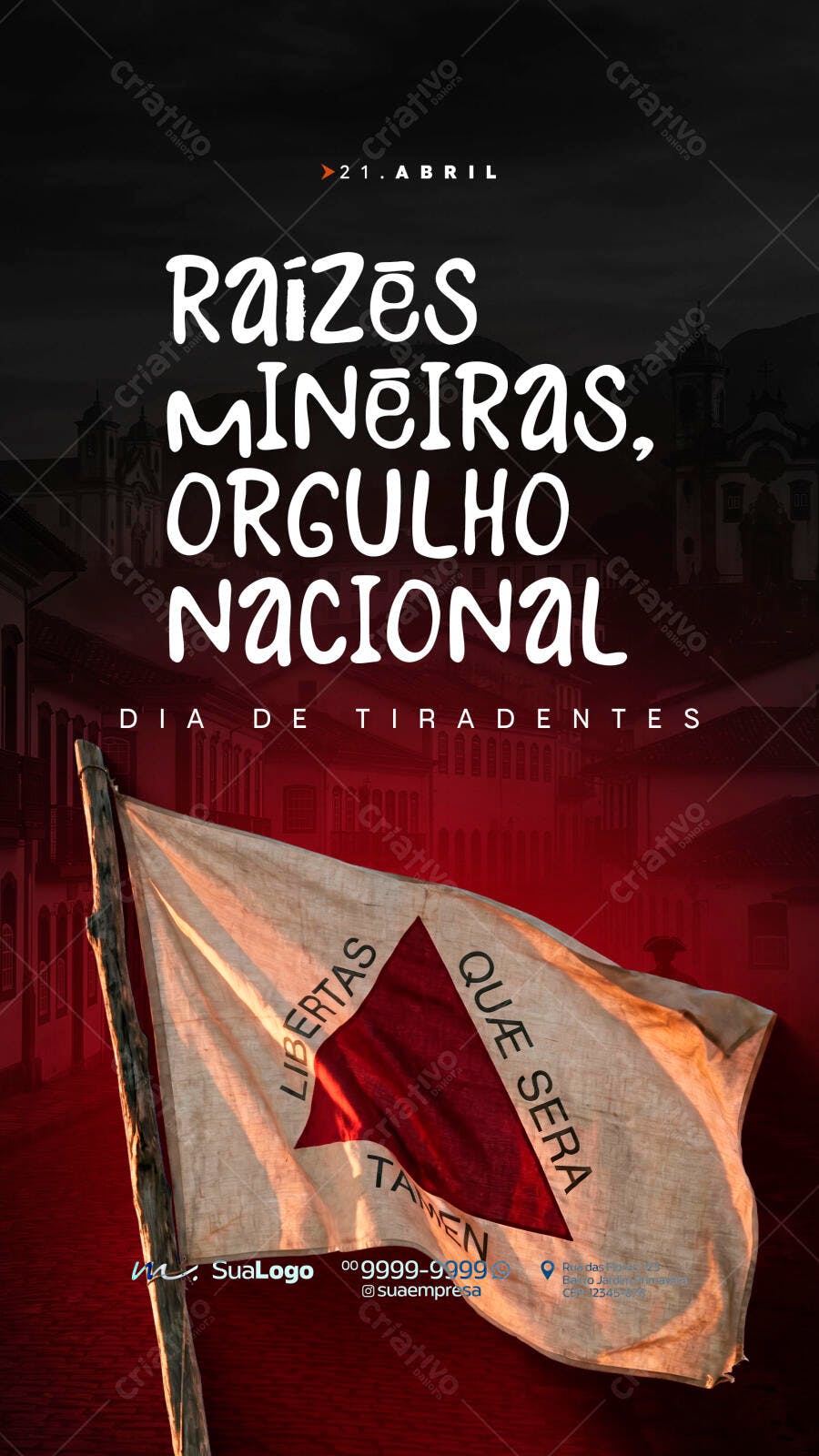 Story Instagram Dia de Tiradentes Minas Gerais PSD Editável