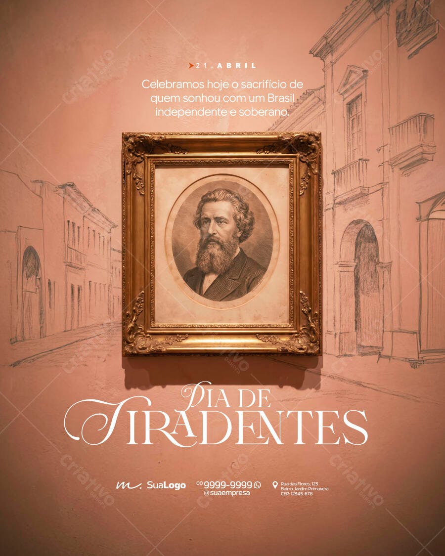 Post Dia de Tiradentes Histórico PSD Editável