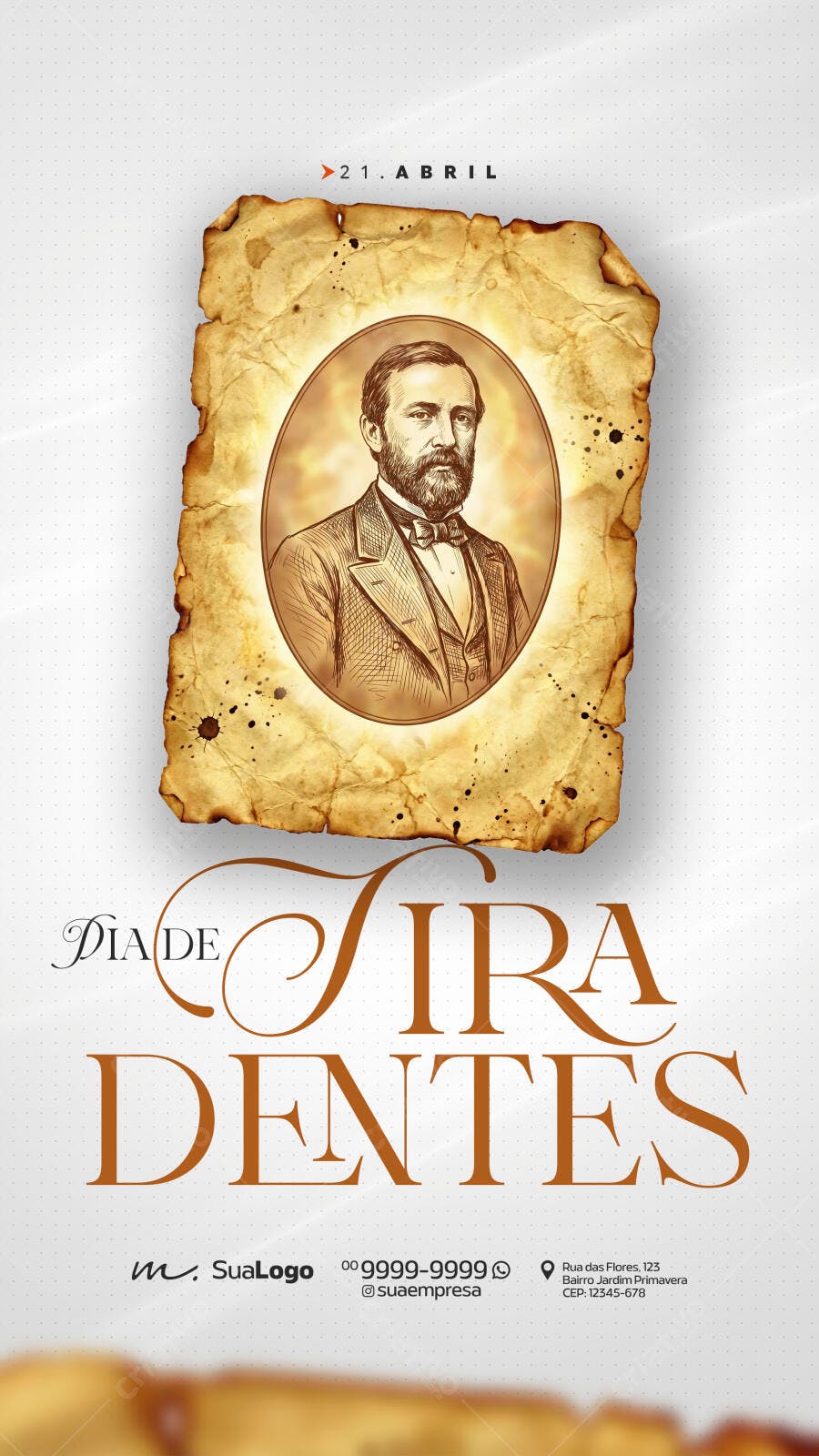 Post Instagram Dia de Tiradentes Histórico PSD Editável