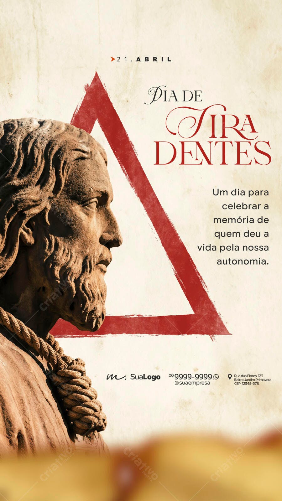 Story Instagram Dia de Tiradentes Histórico PSD Editável