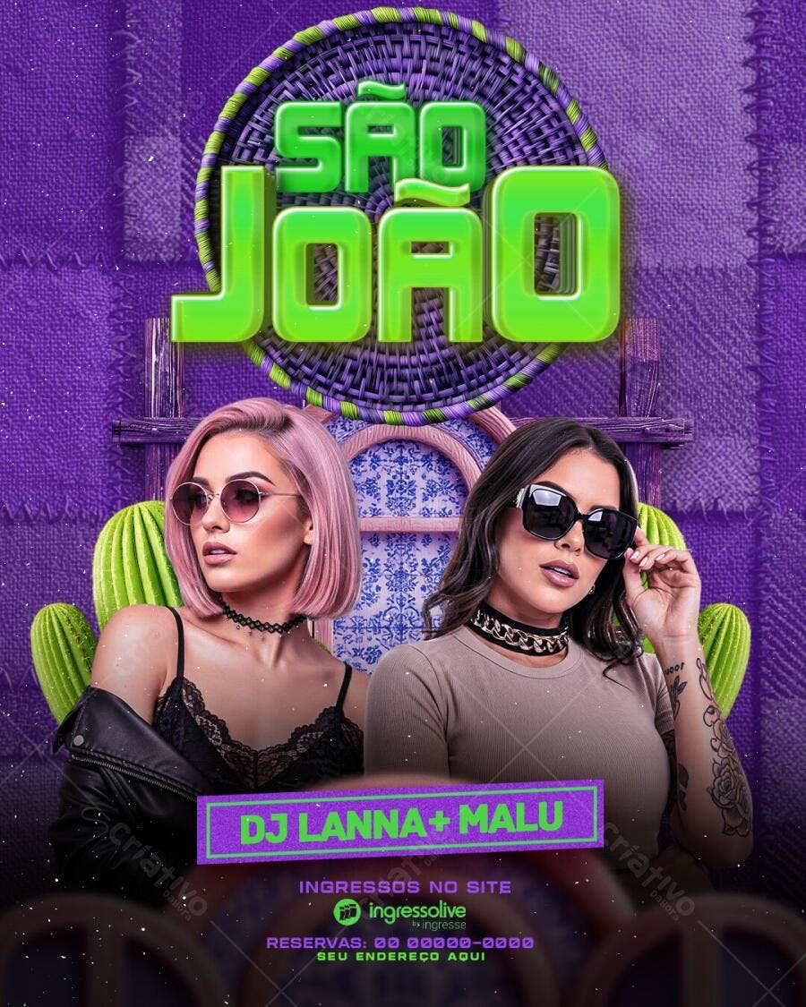 Flyer São João Festa Junina Moderno PSD Editável