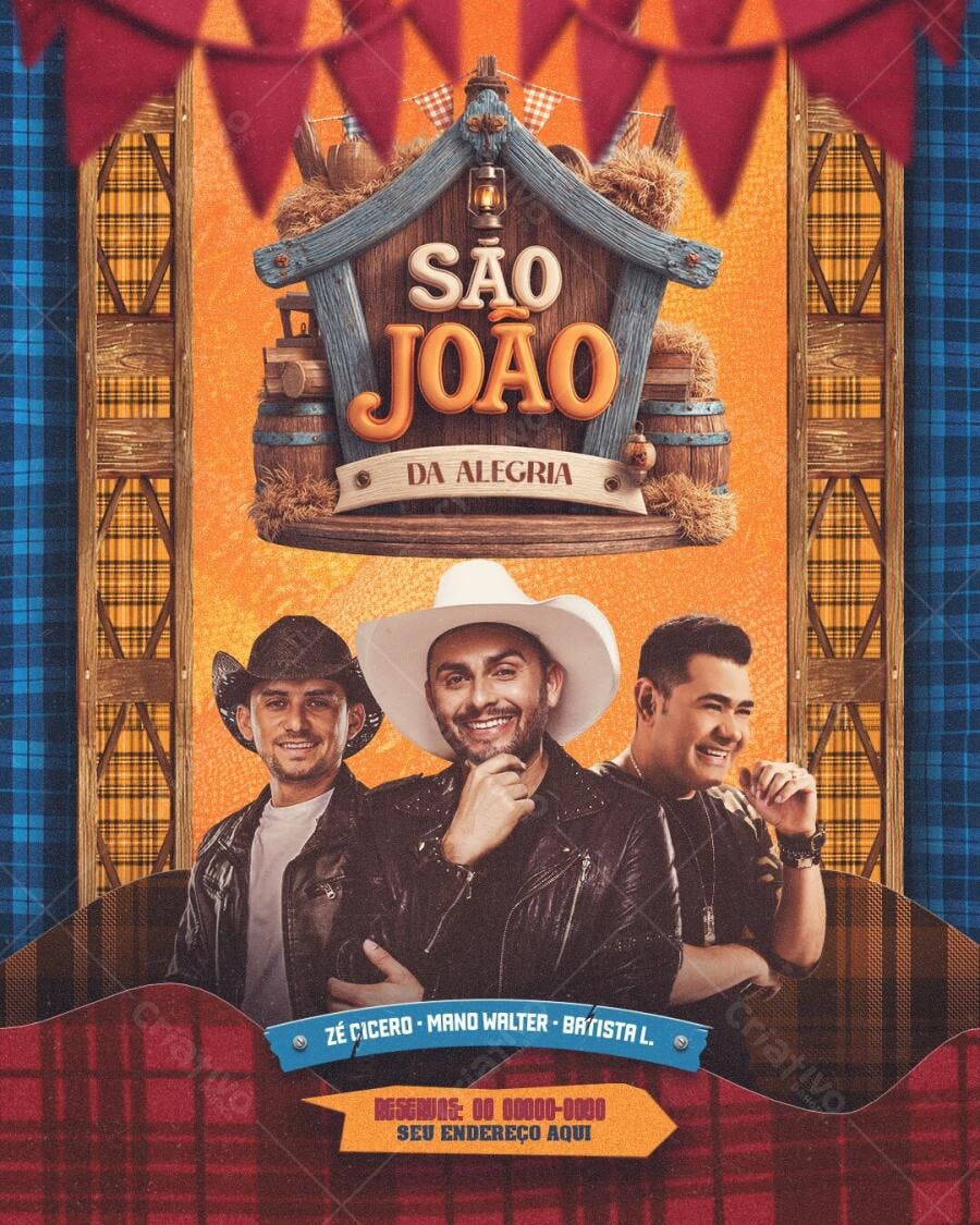Flyer São João Festa Junina Arraial PSD Editável