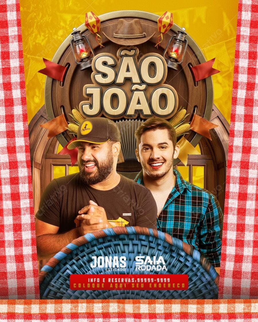 Flyer São João Festa Junina Arraial PSD Editável