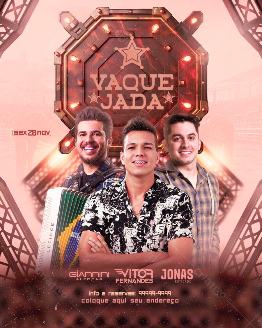 Flyer Vaquejada Festa Sertaneja PSD Editável