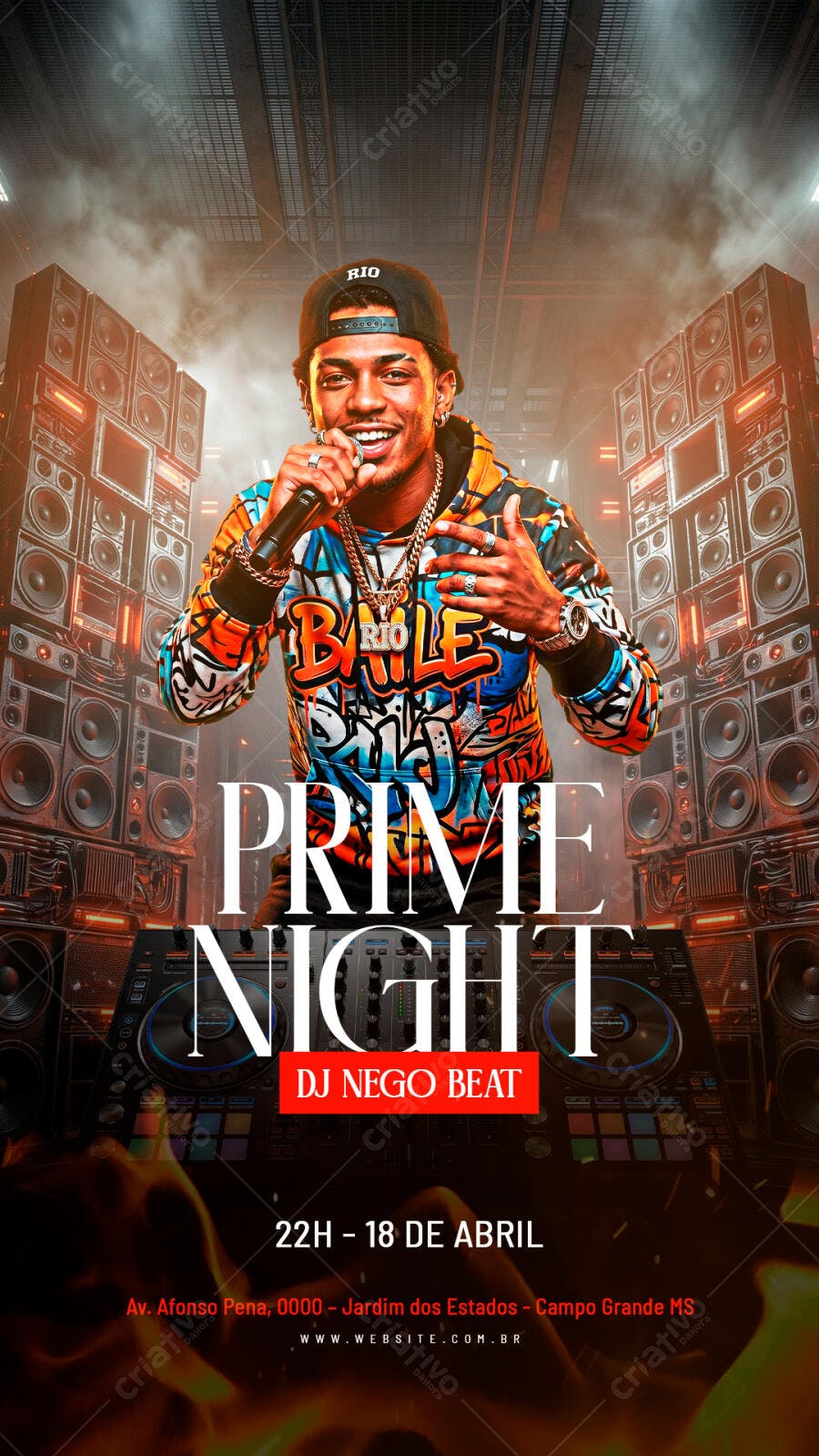 Story Instagram Festa Balada DJ Nego Beat PSD Editável