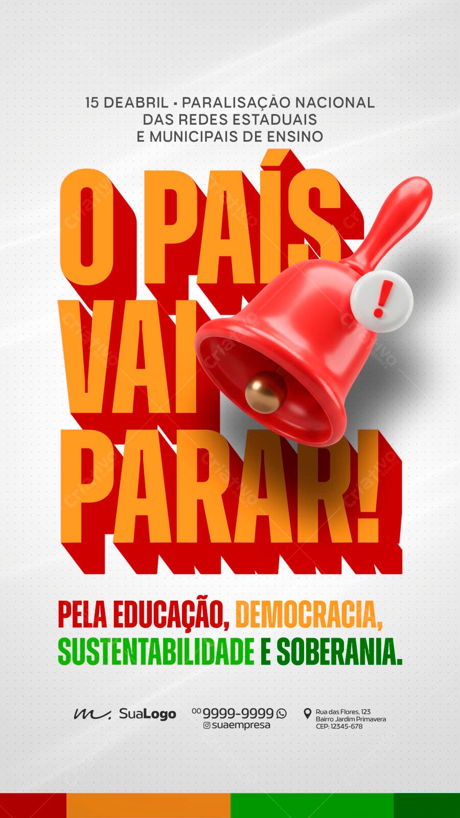Story Paralisação Nacional Educação PSD Editável