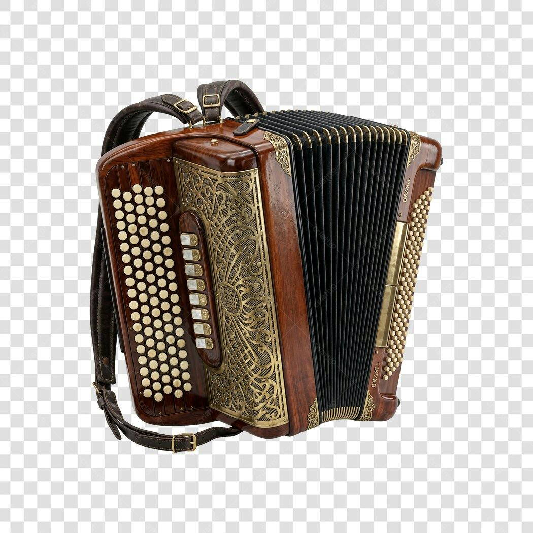 Foto Recortada Acordeon Sanfona Instrumento Musical PNG Fundo Transparente