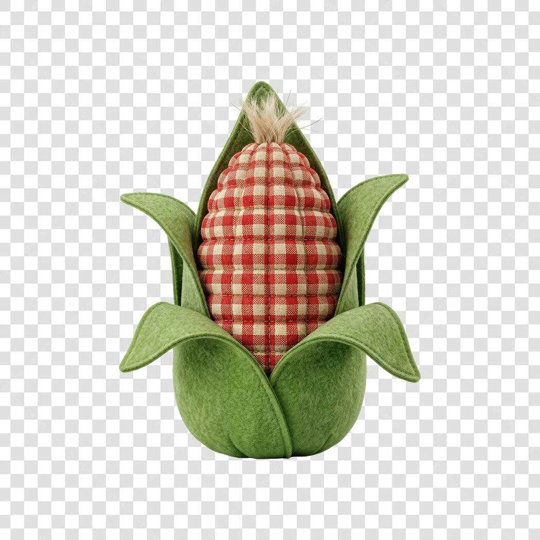 Elemento 3D Milho Festa Junina Xadrez PNG Fundo Transparente