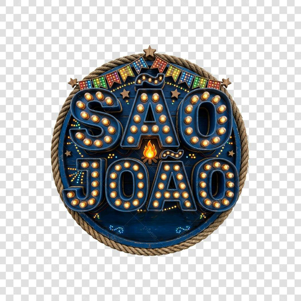 Elemento 3D São João Festa Junina Junho PNG Fundo Transparente