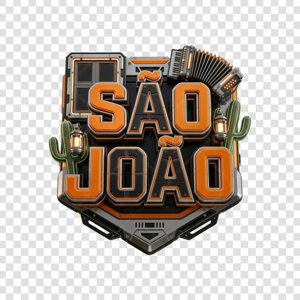 Elemento 3D São João Festa Junina Junho PNG Fundo Transparente