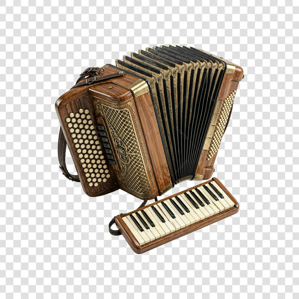 Foto Recortada Acordeon Sanfona Instrumento Musical PNG Fundo Transparente