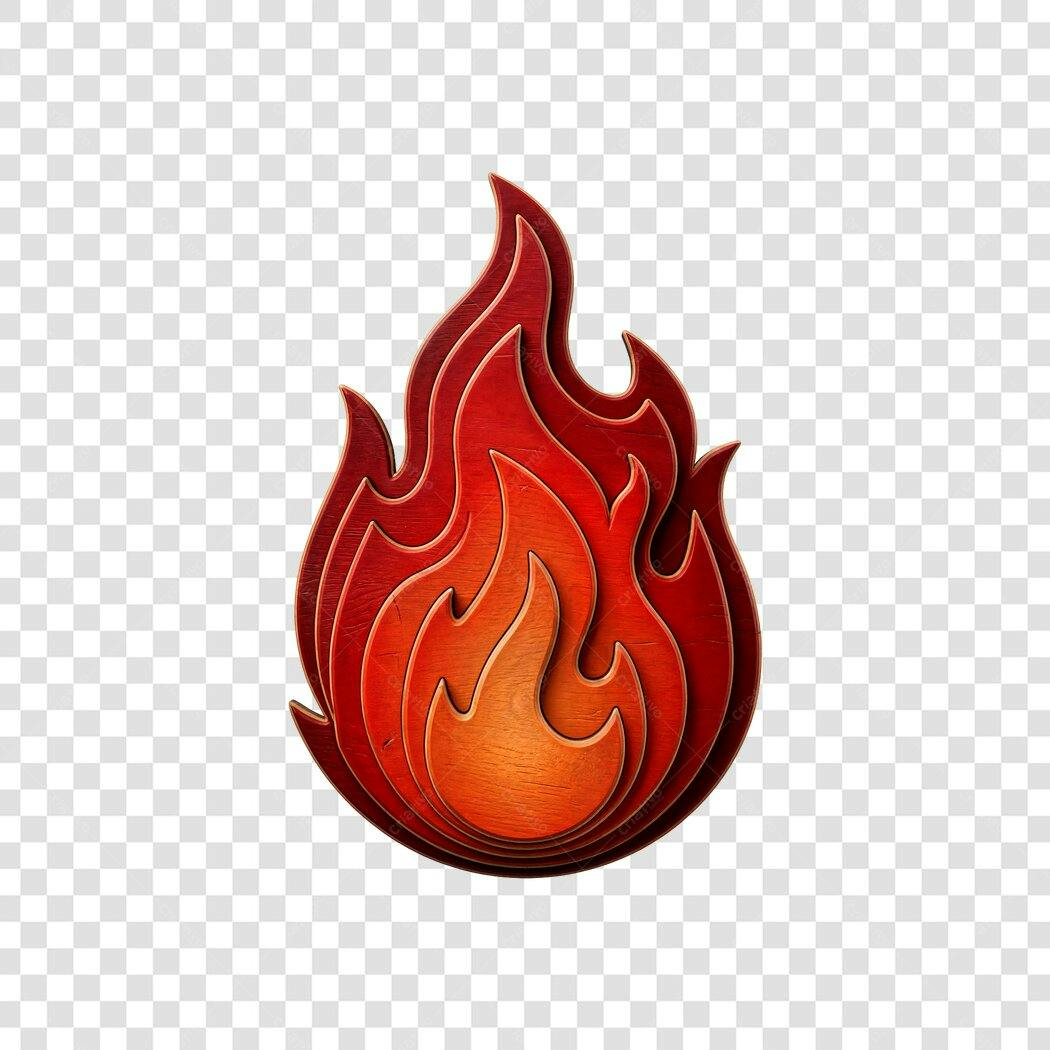Ícone Chama Fogo Vermelho Laranja PNG Fundo Transparente