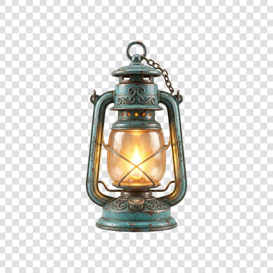 Foto Recortada Lamparina Antiga Chama Acesa PNG Fundo Transparente