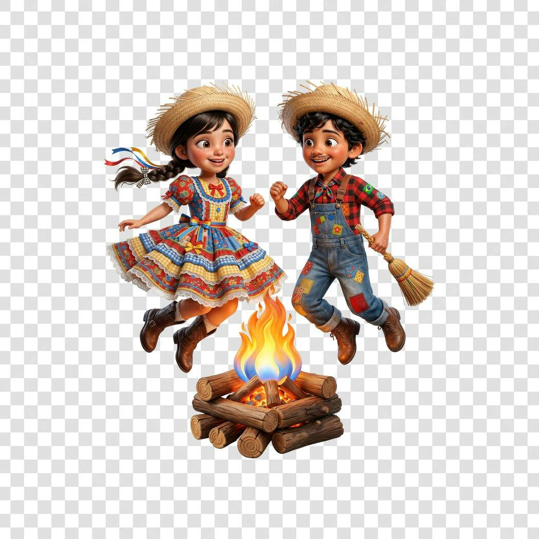 Personagens Ilustrados Festa Junina Junho PNG Fundo Transparente