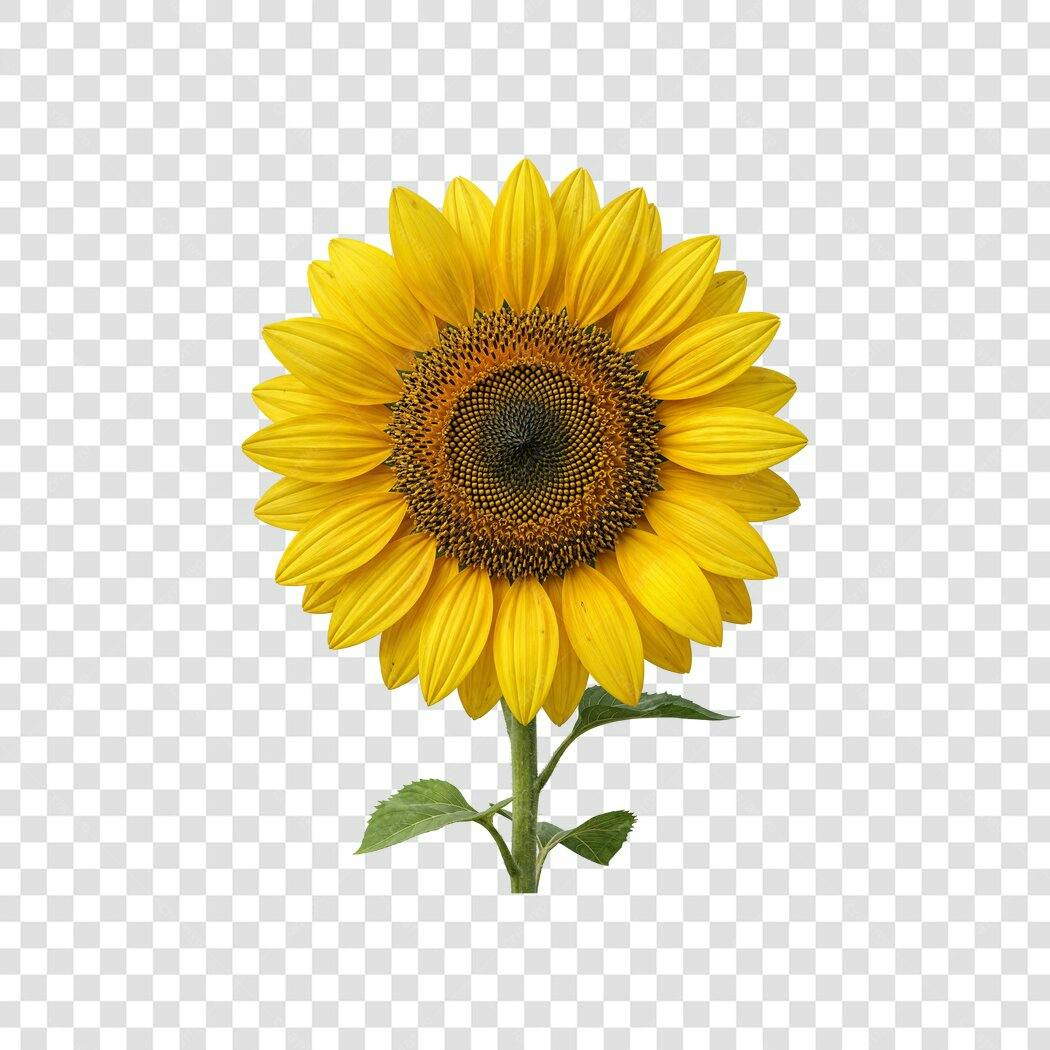 Foto Recortada Girassol Amarelo Natural PNG Fundo Transparente