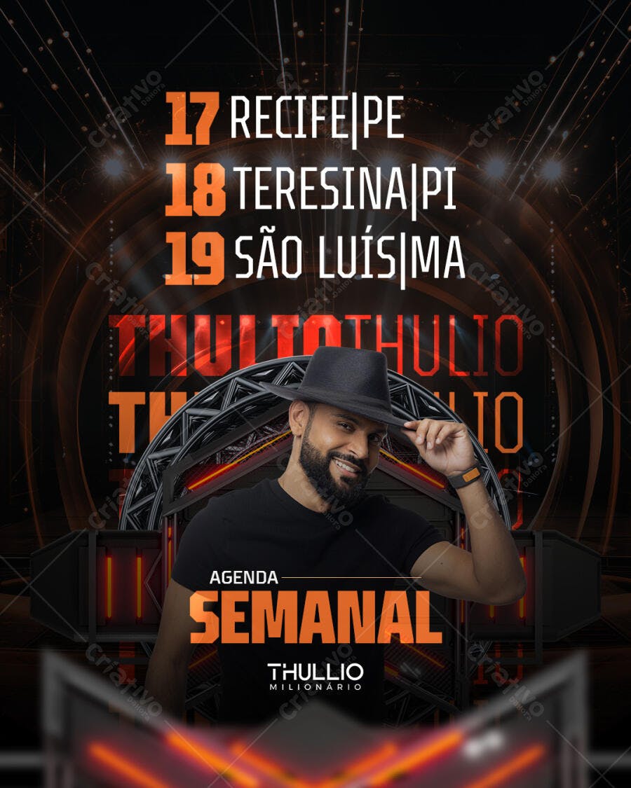 Flyer Agenda Semanal Evento Palestrante PSD Editável