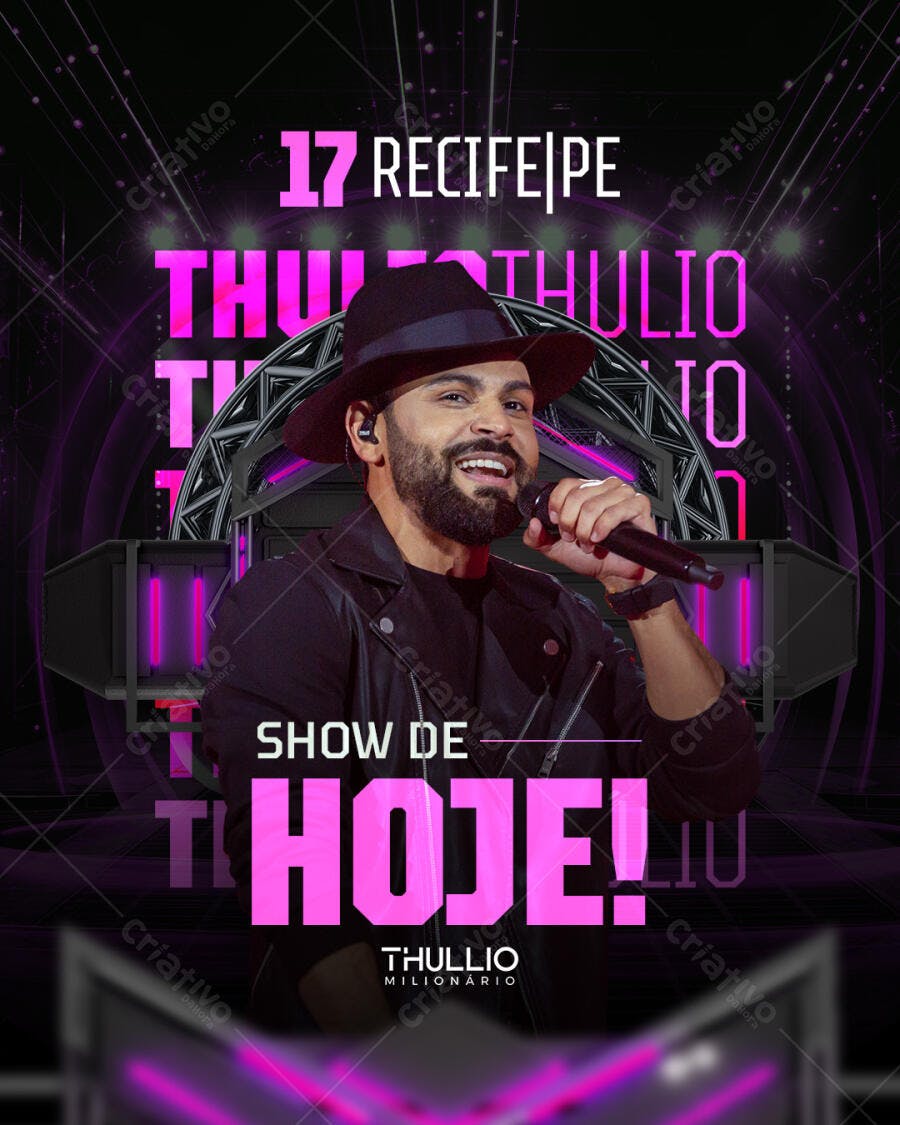 Post Instagram Show de Hoje Thullio Milionário PSD Editável