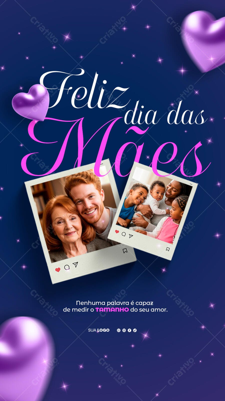 Story Dia das Mães Maio Família PSD Editável