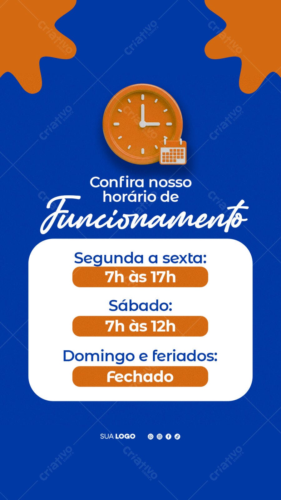 Story Instagram Horário Funcionamento Loja PSD Editável