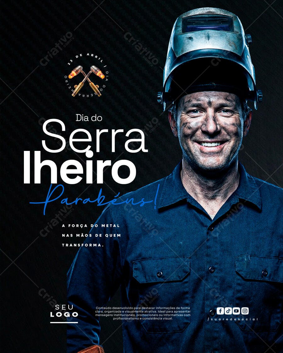 Post Dia do Serralheiro 23 de Abril PSD Editável