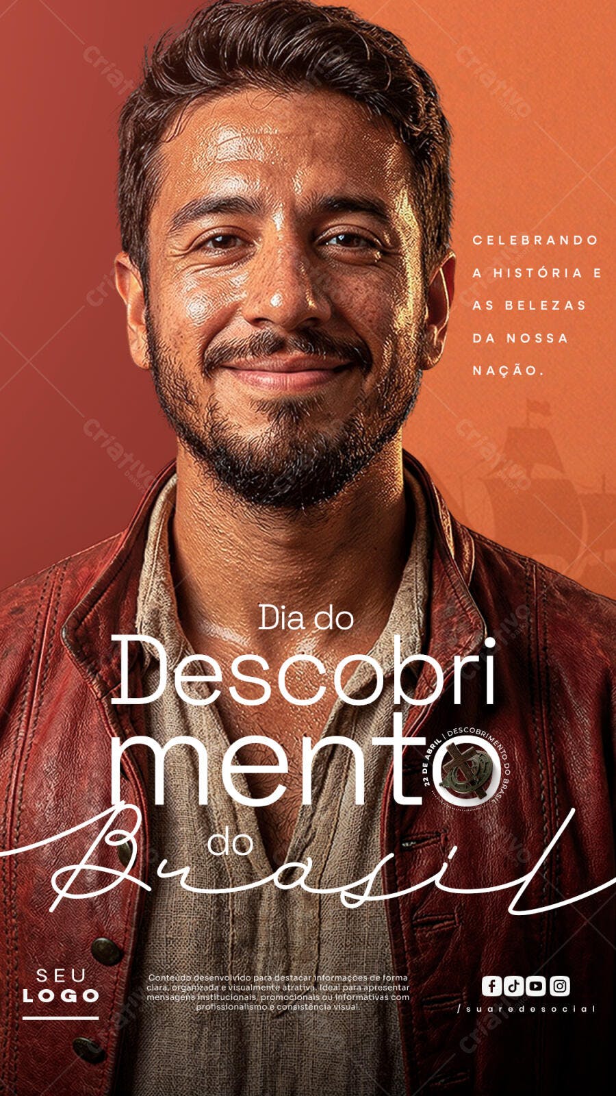 Post Instagram Dia do Descobrimento do Brasil PSD Editável