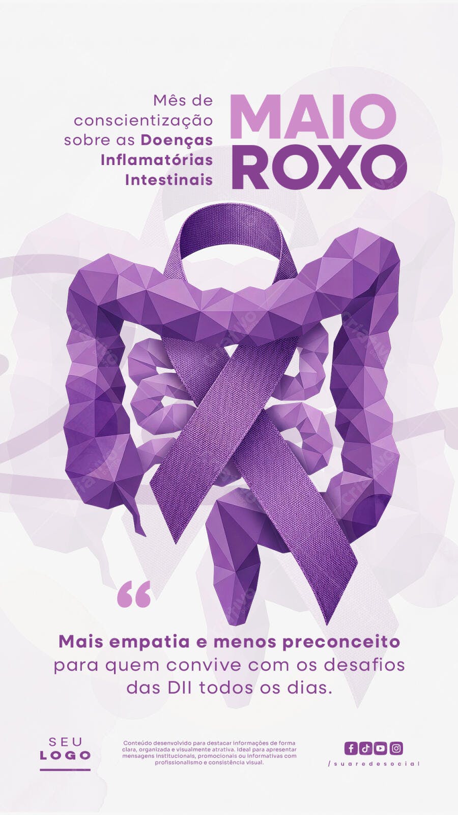Story Instagram Maio Roxo Conscientização DII PSD Editável
