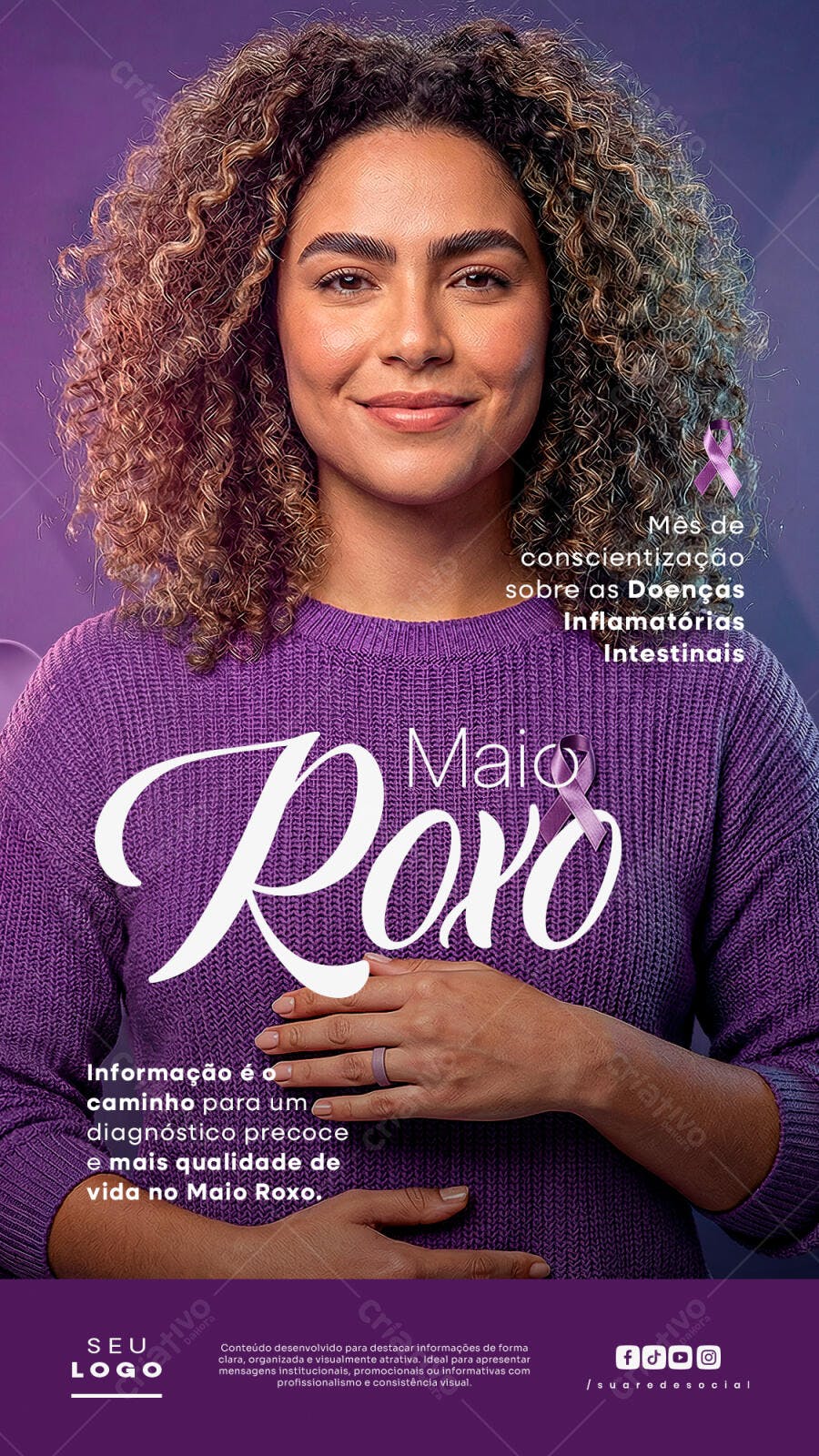 Story Instagram Maio Roxo Conscientização Saúde PSD Editável