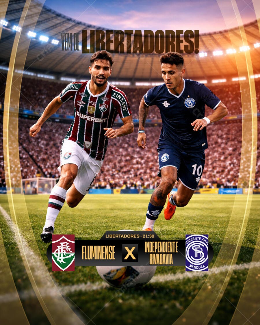 Post Instagram Libertadores Fluminense Futebol PSD Editável