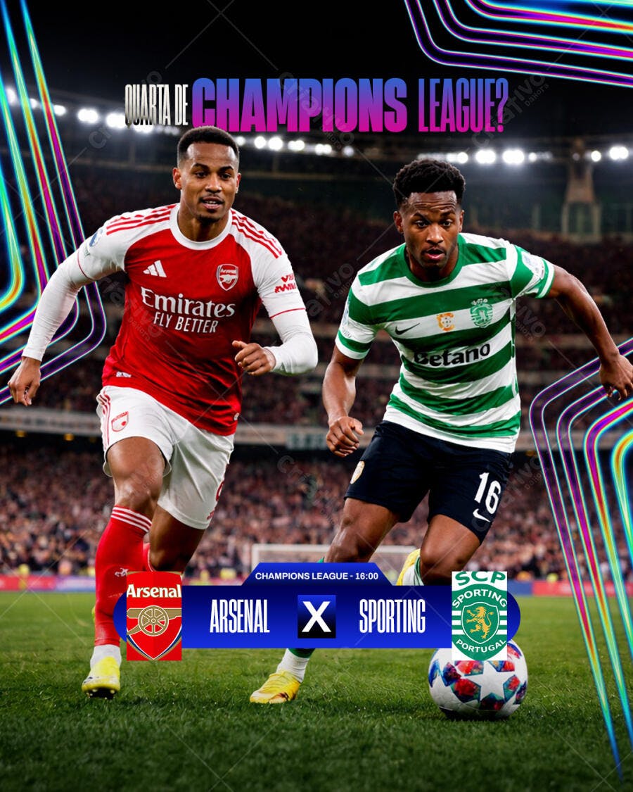Post Instagram Champions League Futebol PSD Editável