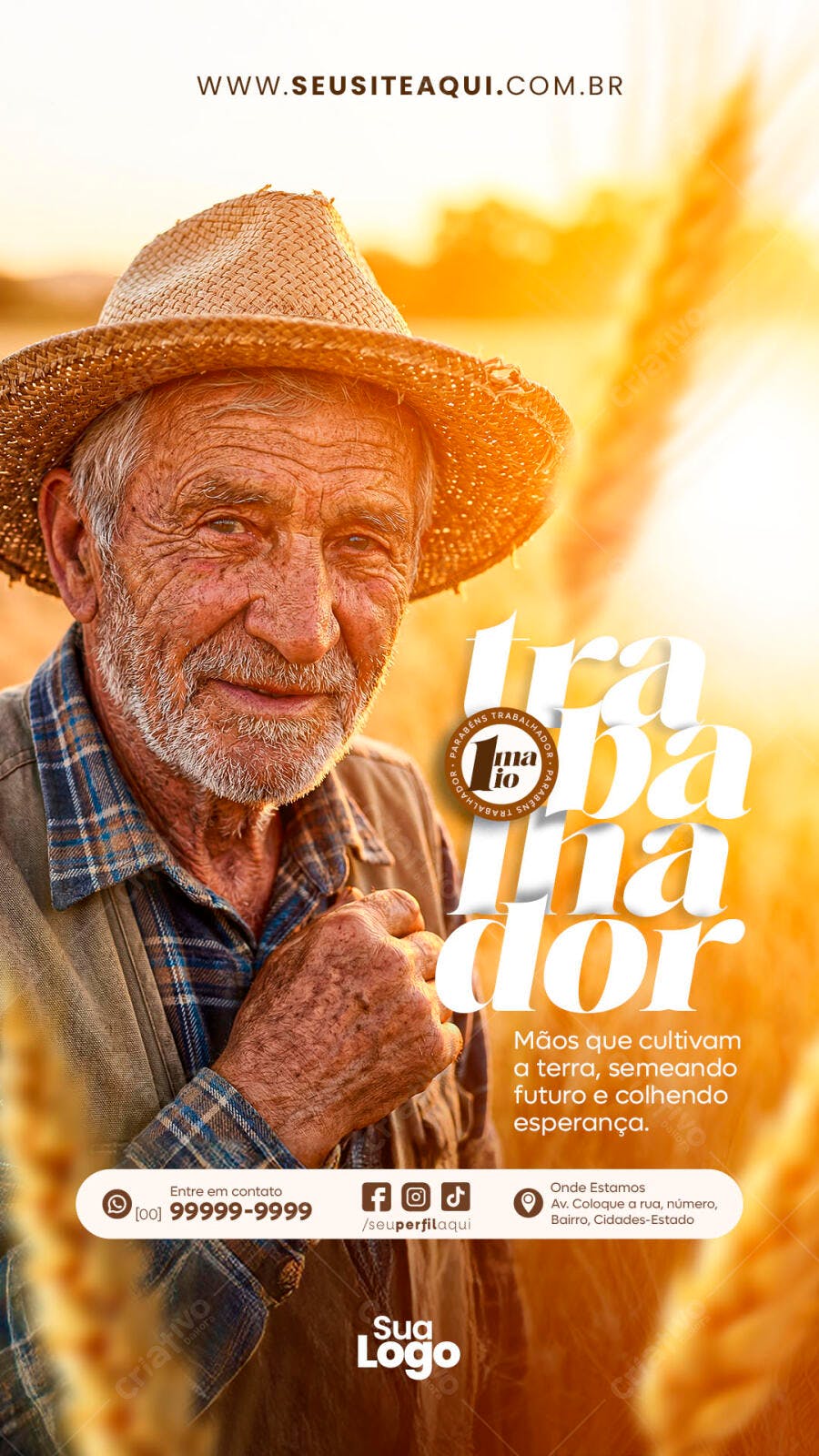 Post Instagram Dia do Trabalho 1 de Maio PSD Editável