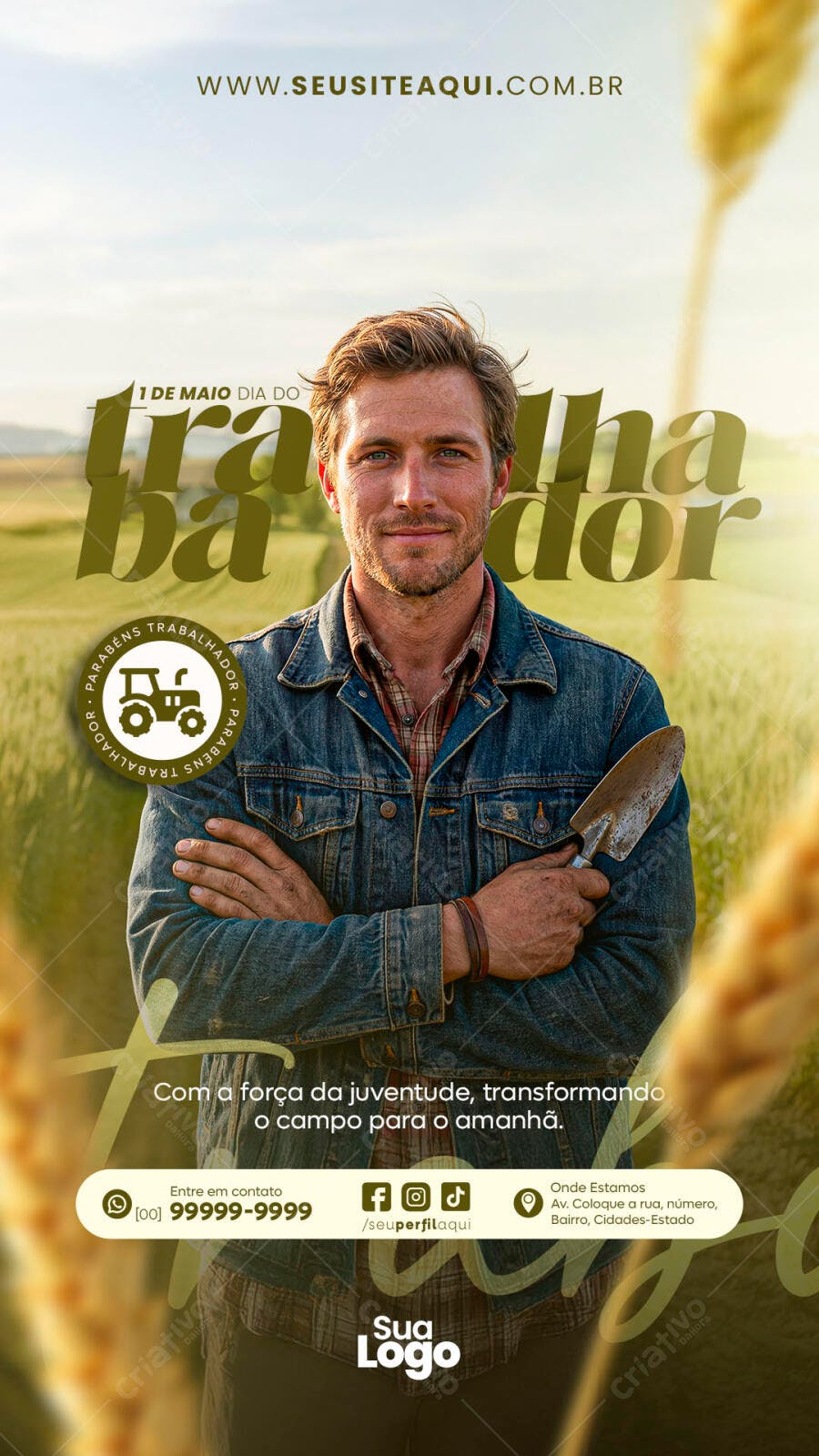 Story Dia do Trabalhador 1 de Maio Rural PSD Editável
