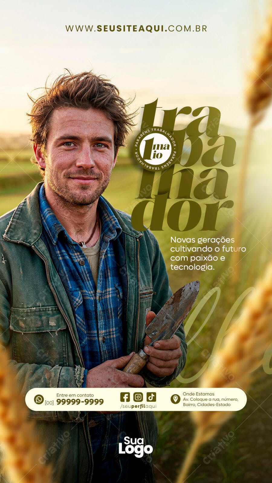 Story Dia do Trabalhador 1 de Maio Agronegócio PSD Editável