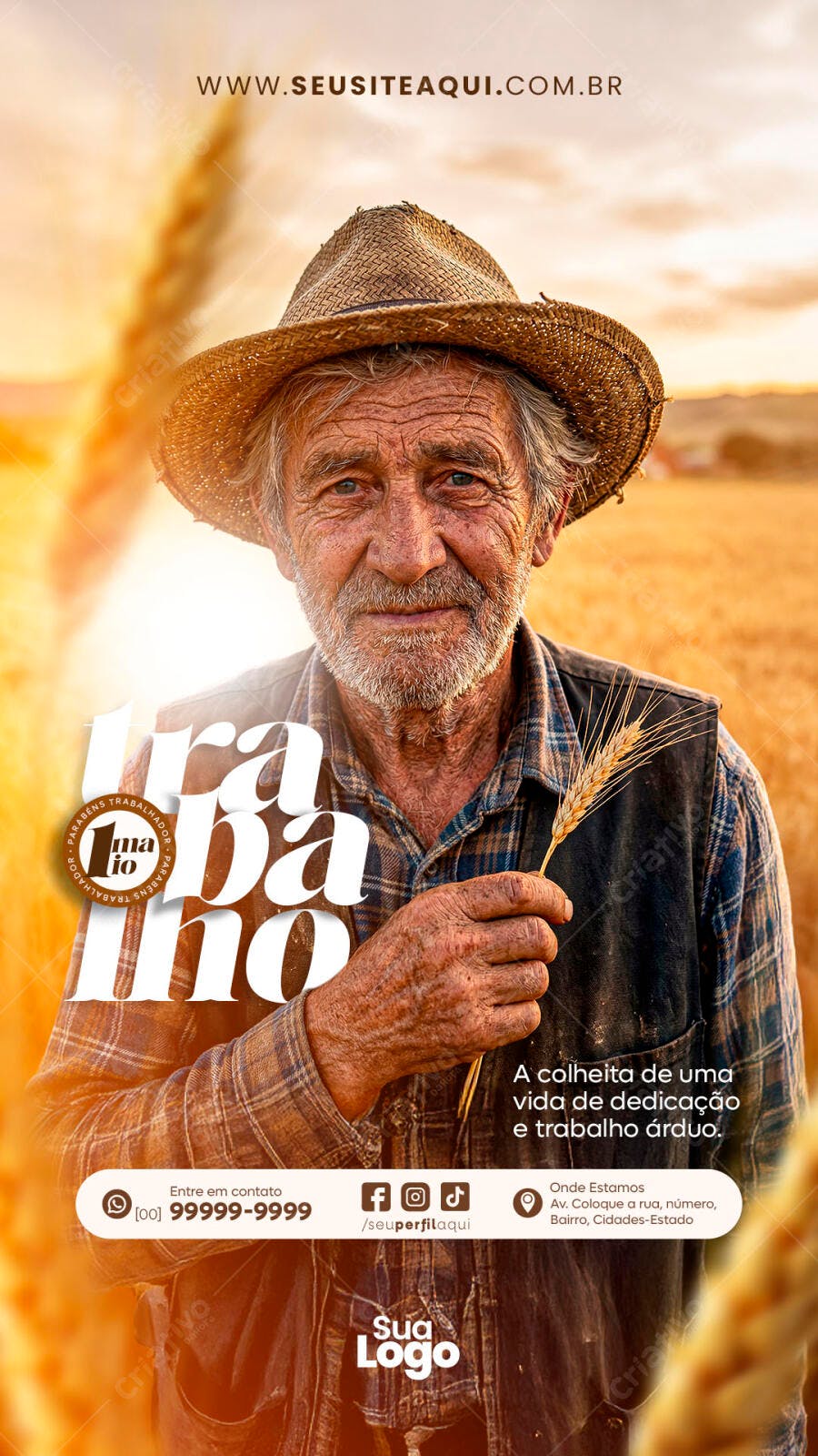 Story Dia do Trabalho 1 de Maio Rural PSD Editável