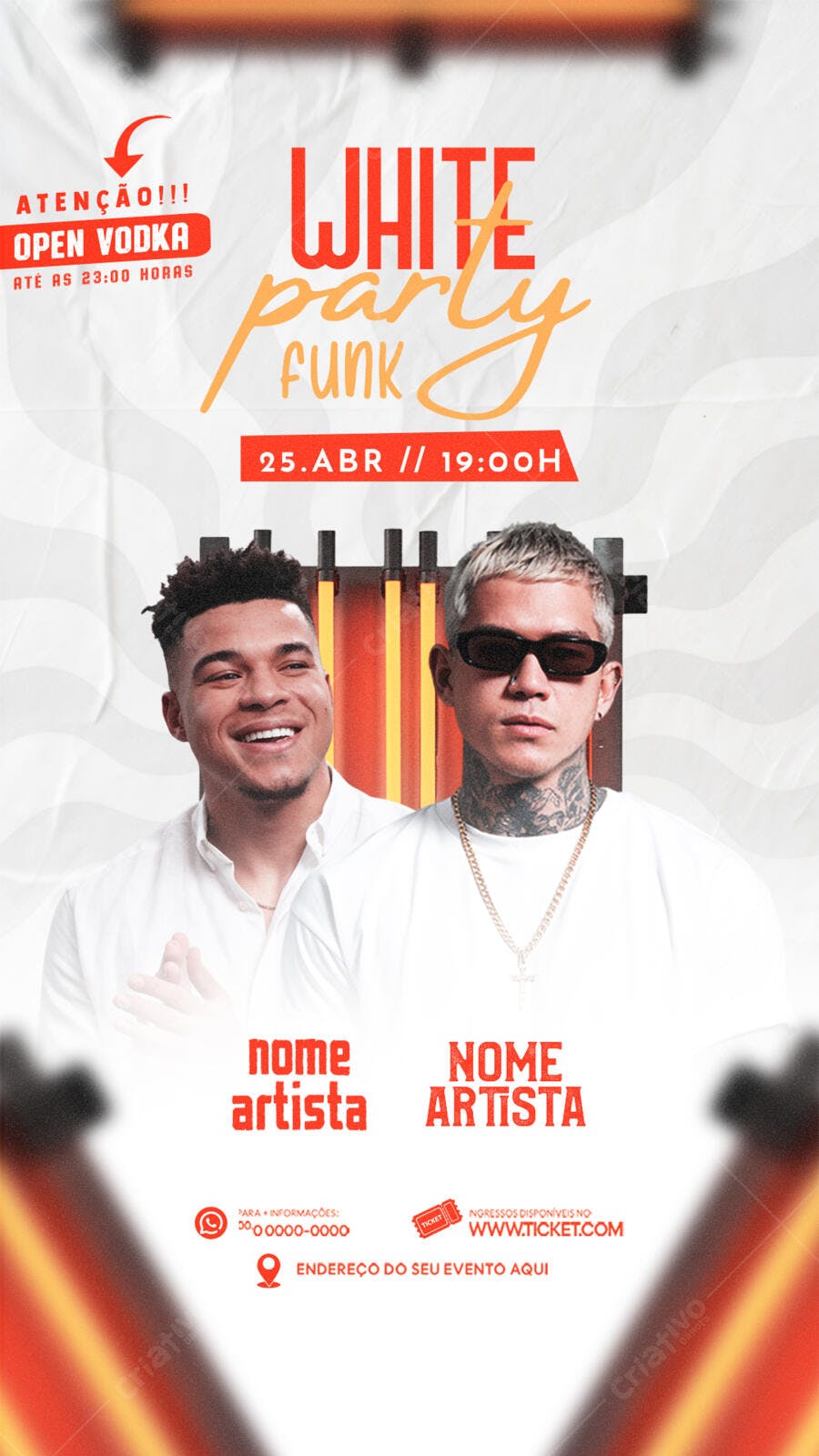 Story Instagram White Party Funk Abril PSD Editável